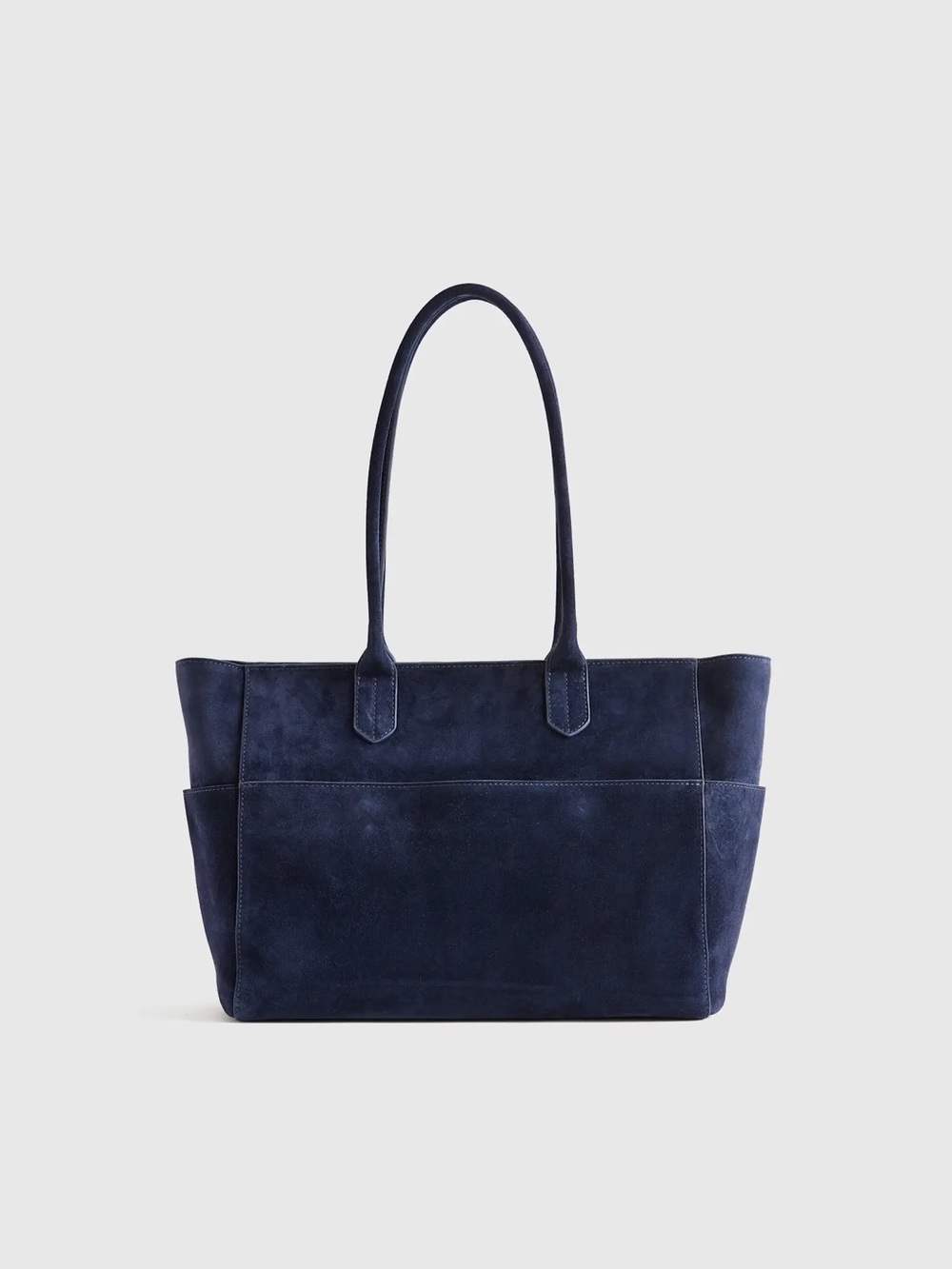 Quince Hudson Suede Tote in midnight blue